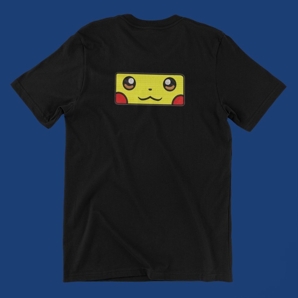 New- White&black Embroidered anime box T-shirt